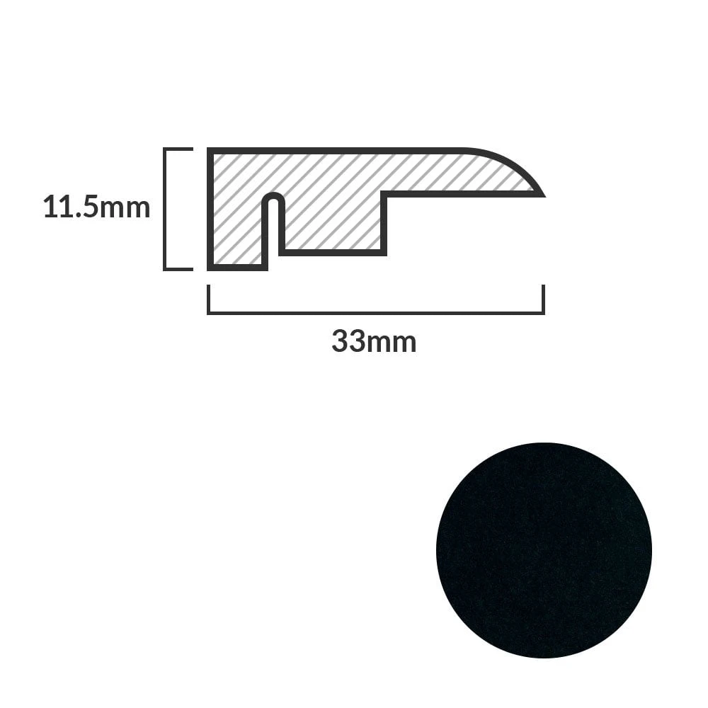 Leader Black Laminate End Profile Door Bar (1m) 4 Leader Black Laminate End Profile Door Bar (1m) - Image 2