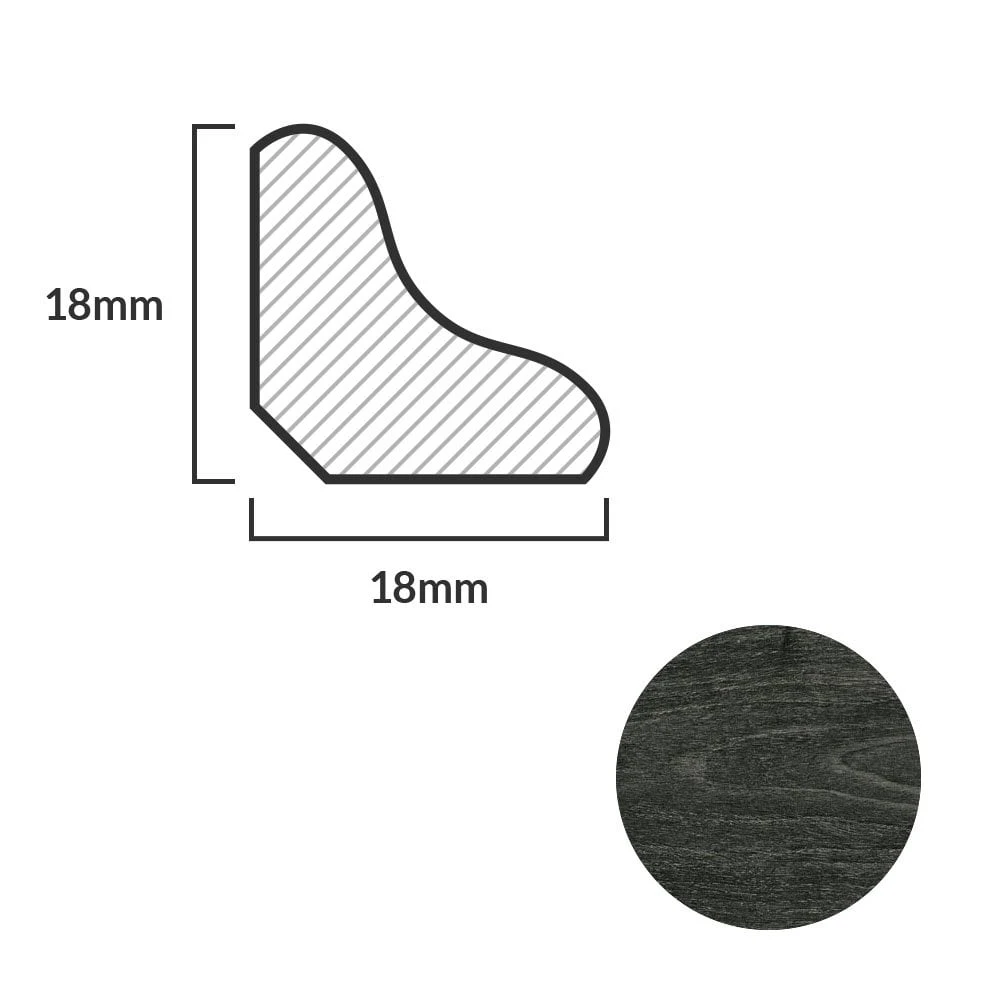 Leader Dark Grey Laminate Scotia Beading (2.4m) 4 Leader Dark Grey Laminate Scotia Beading (2.4m) - Image 2