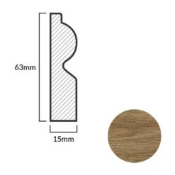Leader Dark Oak Torus Laminate Skirting Board (2.4m) -Floor Shop dark oak torus laminate skirting board 2 4m p84906 191819 image