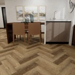Liberty Floors Farmhouse Oak - Lifestyle SPC Herringbone 5.5mm Rigid Core Vinyl Flooring (305106)