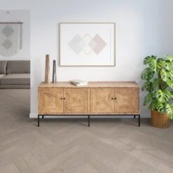 Liberty Floors Grey Mist Oak - Manor Herringbone Parquet 14mm Engineered Real Wood Flooring (249870) -Floor Shop grey mist oak manor herringbone parquet 14mm engineered real wood flooring 249870 p108537 235985 image