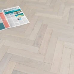 Liberty Floors Ivory White Oak - Herringbone Parquet 14mm Engineered Real Wood Flooring (219387) -Floor Shop ivory white oak herringbone parquet 14mm engineered real wood flooring 219387 p85835 201396 image