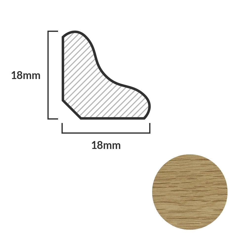 Leader Light Oak Laminate Scotia Beading (2.4m) 4 Leader Light Oak Laminate Scotia Beading (2.4m) - Image 2