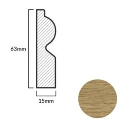 Leader Light Oak Torus Laminate Skirting Board (2.4m) -Floor Shop light oak torus laminate skirting board 2 4m p84900 191806 image