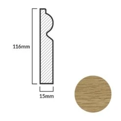 Leader Light Oak Torus Laminate Skirting Board (2.4m) -Floor Shop light oak torus laminate skirting board 2 4m p84900 191807 image