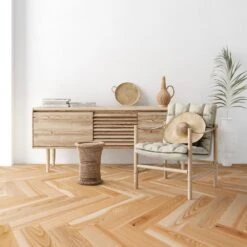 Liberty Floors Natural Ash - Manor Herringbone Parquet 14mm Engineered Real Wood Flooring (284295)