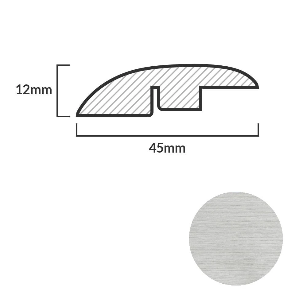 Leader Off-White Laminate Adapting Profile Door Bar (1m) 4 Leader Off-White Laminate Adapting Profile Door Bar (1m) - Image 2