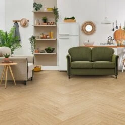 Liberty Floors Prime Oak - Lifestyle SPC Herringbone 5.5mm Rigid Core Vinyl Flooring (307818)