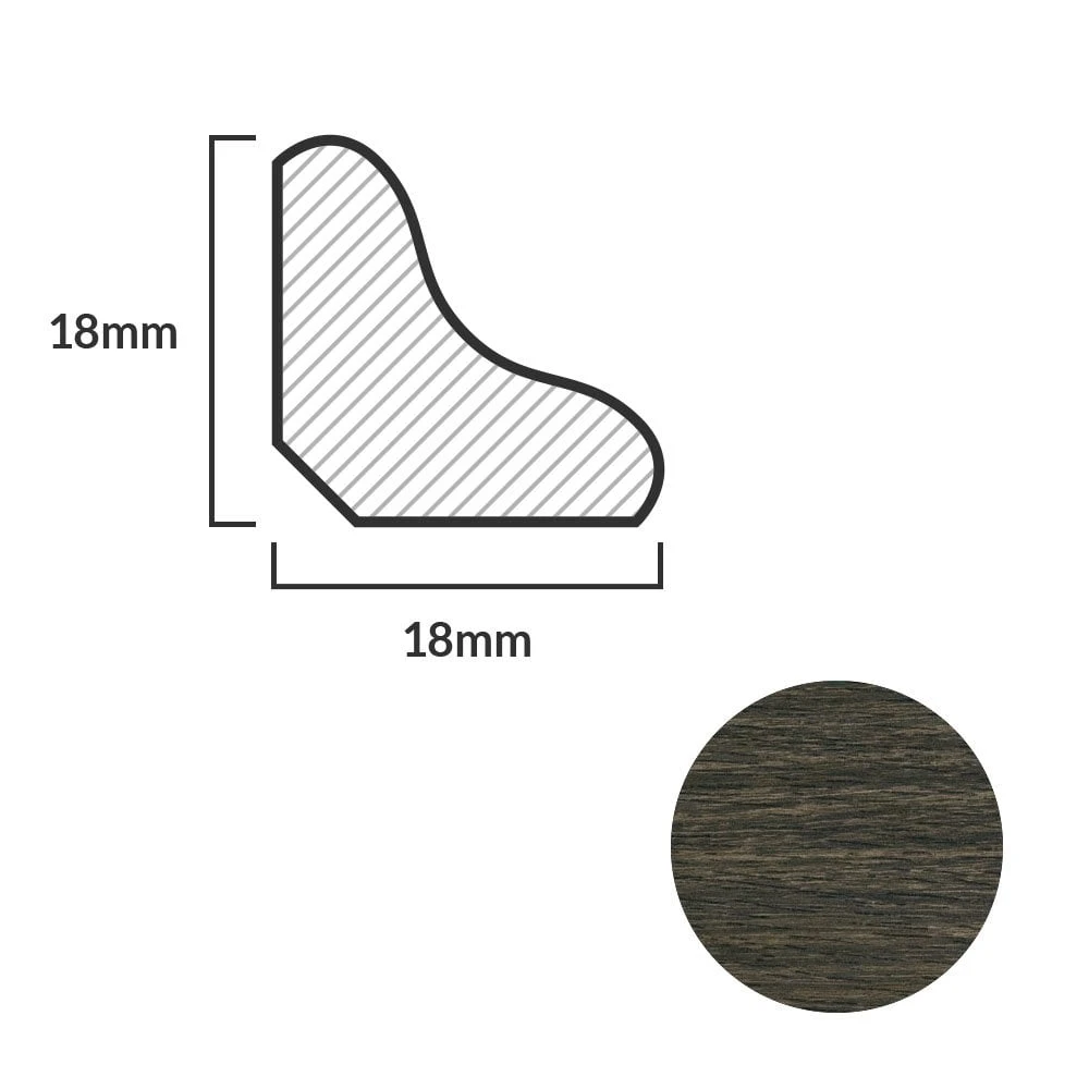 Leader Walnut Laminate Scotia Beading (2.4m) 4 Leader Walnut Laminate Scotia Beading (2.4m) - Image 2