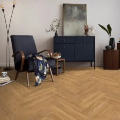 Floor Shop 20 Liberty Floors White Oak Smoked - Herringbone Parquet 14mm Engineered Real Wood Flooring (221774)