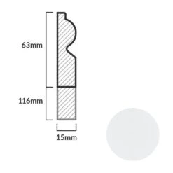 Leader White Torus Laminate Skirting Board (2.4m) -Floor Shop white torus laminate skirting board 2 4m p84888 191790 image