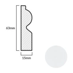 Leader White Torus Laminate Skirting Board (2.4m) -Floor Shop white torus laminate skirting board 2 4m p84888 191791 image