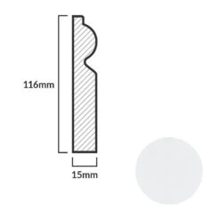 Leader White Torus Laminate Skirting Board (2.4m) -Floor Shop white torus laminate skirting board 2 4m p84888 191792 image